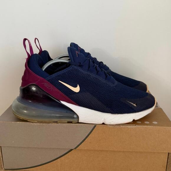 Nike Air Max 270 Blue Void /Purple Women Running Sneakers - SZ 9.5 - Picture 4 of 16